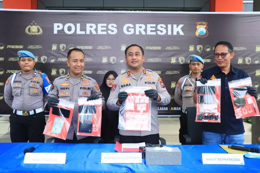 Jaringan Sabu Modus COD Digerebek Polres Gresik, Satu Tersangka Terancam Hukuman Mati