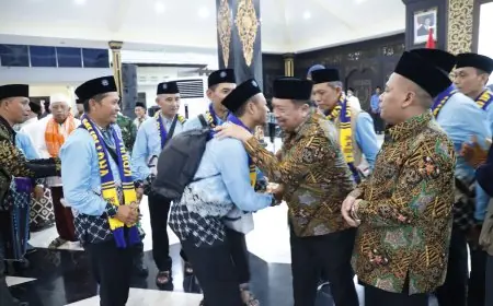Bupati Warsubi Lepas Keberangkatan Jemaah Haji Jombang Kloter 60 dan 61 ke Tanah Suci