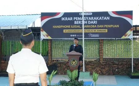 Pertegas Komitmen, Lapas Jombang Deklarasi  Ikrar Pemasyarakatan  Bebas Handphone, Penipuan dan Narkoba