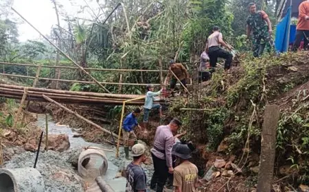Pangkas Jarak 4 KM, Jembatan Presisi Hasil Sinergi Polres Trenggalek dan Warga Mulai Dibangun