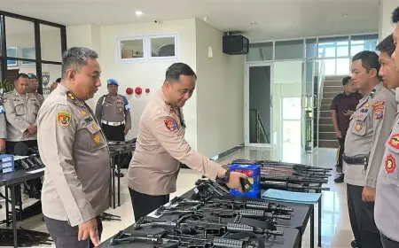 Cek Senjata Api Organik Anggota, Kapolres Gresik: Pengunaan Senjata Harus Sesuai SOP