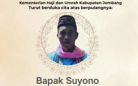 Satu Jemaah Haji Asal Jombang Meninggal Dunia Sesaat Setibanya di Makkah Akibat Serangan Jantung