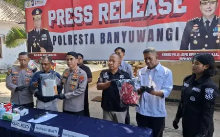 Polresta Banyuwangi Gagalkan Sabu 2 Kg ke Bali, Kurir Asal Kediri Digaji Rp15 Juta per Paket