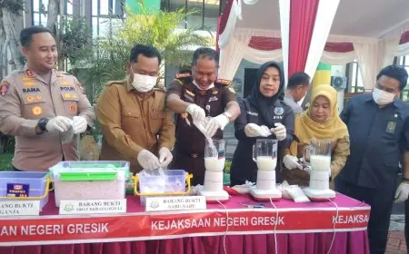 231 Perkara Inkrah, Kejari Gresik Musnahkan Sabu Rp3 Miliar hingga Ratusan Ribu Pil LL
