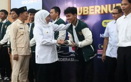 Gubernur Khofifah Lepas 898 Pelajar SMK Tulungagung Magang ke Luar Negeri