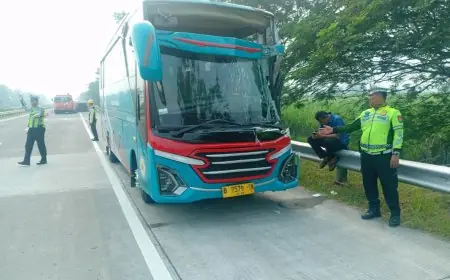 Kecelakaan Maut Tol, Bus Pariwisata Tabrak Truk Box, Sopir Truk Tewas