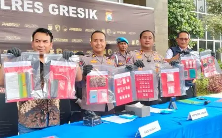 Polres Gresik  Bongkar Jaringan Sabu Gresik-Madura Sita 209 Gram Sabu