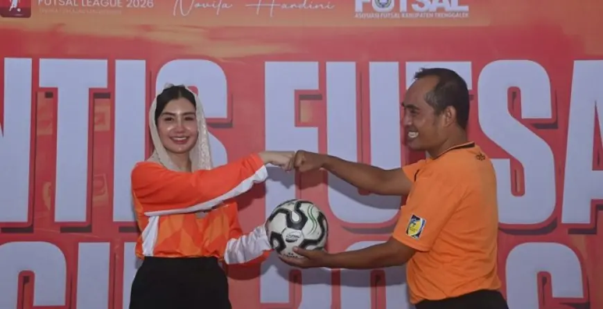 Buka UPRINTIS Futsal League 2026, Novita Hardini Bidik Bibit Muda Trenggalek Menuju Pentas Nasional