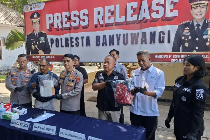 Polresta Banyuwangi Gagalkan Sabu 2 Kg ke Bali, Kurir Asal Kediri Digaji Rp15 Juta per Paket