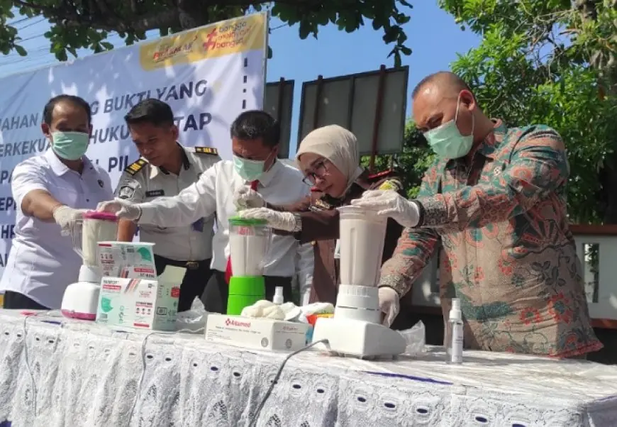 Kejari Jombang Musnahkan Barang Bukti Narkoba Ratusan Juta Rupiah
