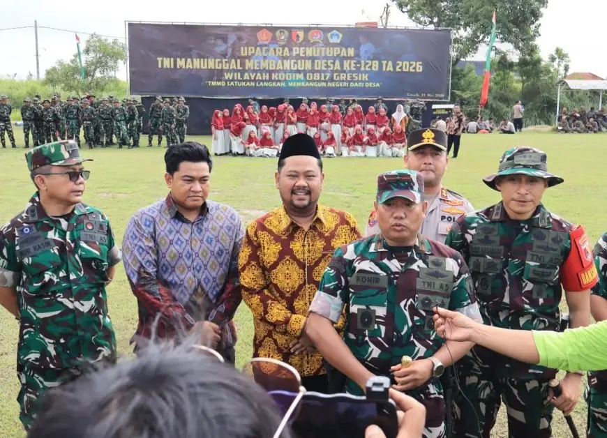 TMMD ke-128 di Gresik Resmi Ditutup, Jalan hingga RTLH Rampung 100 Persen