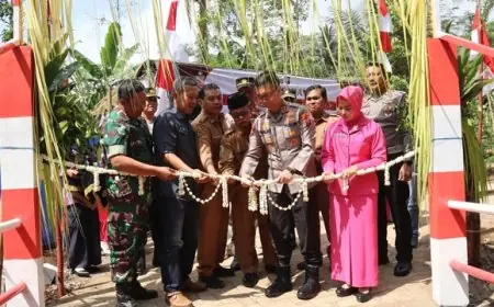 Resmikan Jembatan Merah Putih Presisi di Pule, Kapolres Trenggalek: Akses Warga Kini Lebih Singkat