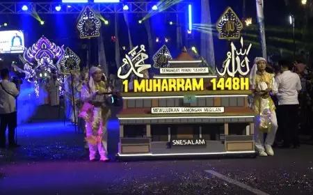 Semarak Tahun Baru Islam, Tradisi Pawai 1000 Lampion Hiasi Jalanan Kota Lamongan