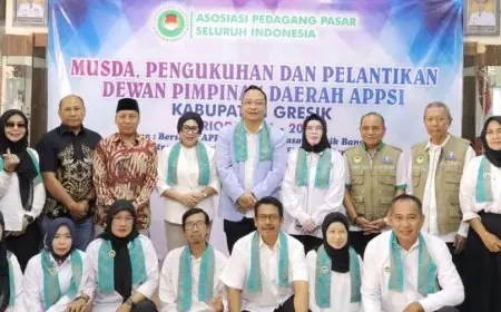 Wabup Gresik Minta DPD APPSI Baru Dilantik, Fokus Sejahterakan Pedagang