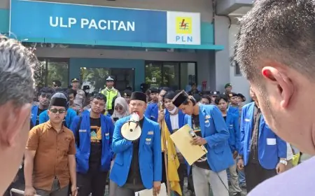 PMII Pacitan Demo Tiga Lembaga, Soroti MBG, Koperasi Merah Putih hingga Listrik Padam