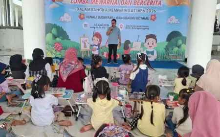 Festival Nasi Krawu Vol. 4 Gresik Jadi Ajang Edukasi Budaya, Ratusan Anak Ikuti Lomba Mewarnai dan Story Telling