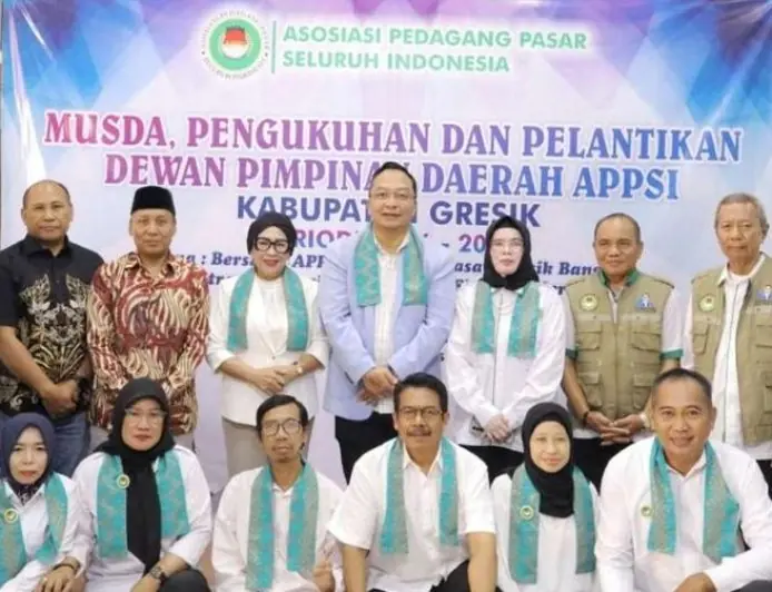 Wabup Gresik Minta DPD APPSI Baru Dilantik, Fokus Sejahterakan Pedagang