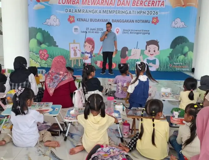 Festival Nasi Krawu Vol. 4 Gresik Jadi Ajang Edukasi Budaya, Ratusan Anak Ikuti Lomba Mewarnai dan Story Telling