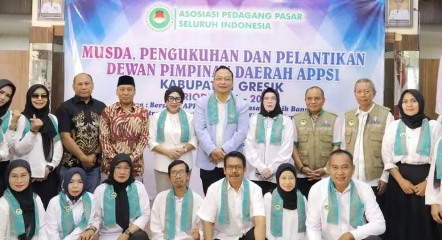Wabup Gresik Minta DPD APPSI Baru Dilantik, Fokus Sejahterakan Pedagang