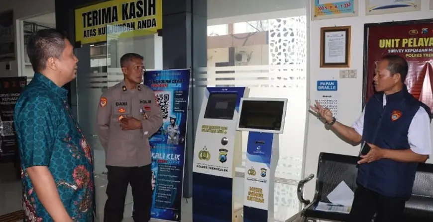 Evaluasi Zona Integritas, Rorena Polda Jatim Tinjau Standar Pelayanan Publik Polres Trenggalek