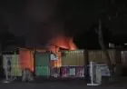 Diduga Dipicu Kebocoran Tabung Gas, Stand Kontainer di Cerme Lor Gresik Ludes Terbakar