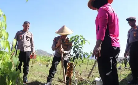 Rayakan Hari Bhayangkara ke-80, Polres Trenggalek Tanam 100 Bibit Pohon Produktif