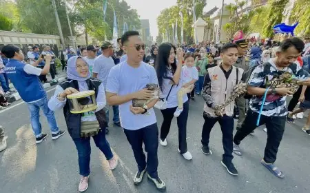 Ratusan Warga Lamongan Ramaikan Pameran Hewan Eksotis dan Jalan Santai Bersama Hewan Kesayangan