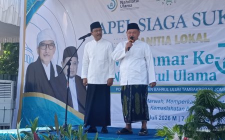 Optimis Muktamar ke-35 NU Sukses, Gus Ipul Pimpin Apel Siaga 2.000 Personel di Tambakberas