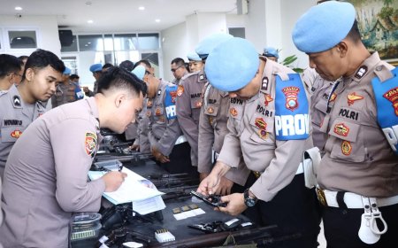 Mitigasi dan Pengawasan Internal, Polres Gresik Cek Legalitas dan Kondisi Senpi Dinas