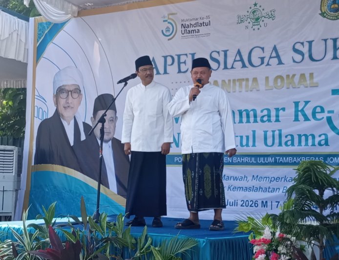 Optimis Muktamar ke-35 NU Sukses, Gus Ipul Pimpin Apel Siaga 2.000 Personel di Tambakberas