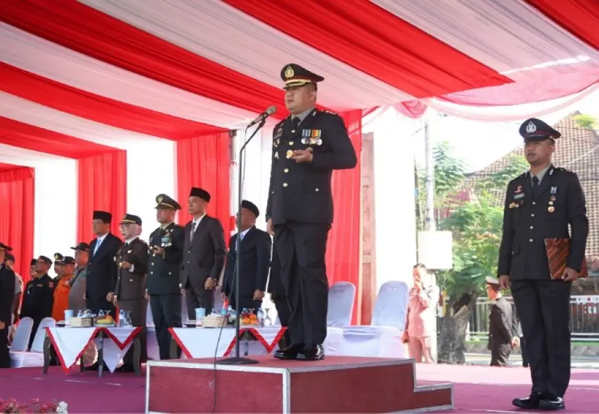HUT Bhayangkara,  Kapolres Jombang Bacakan Amanat Kapolda Jatim