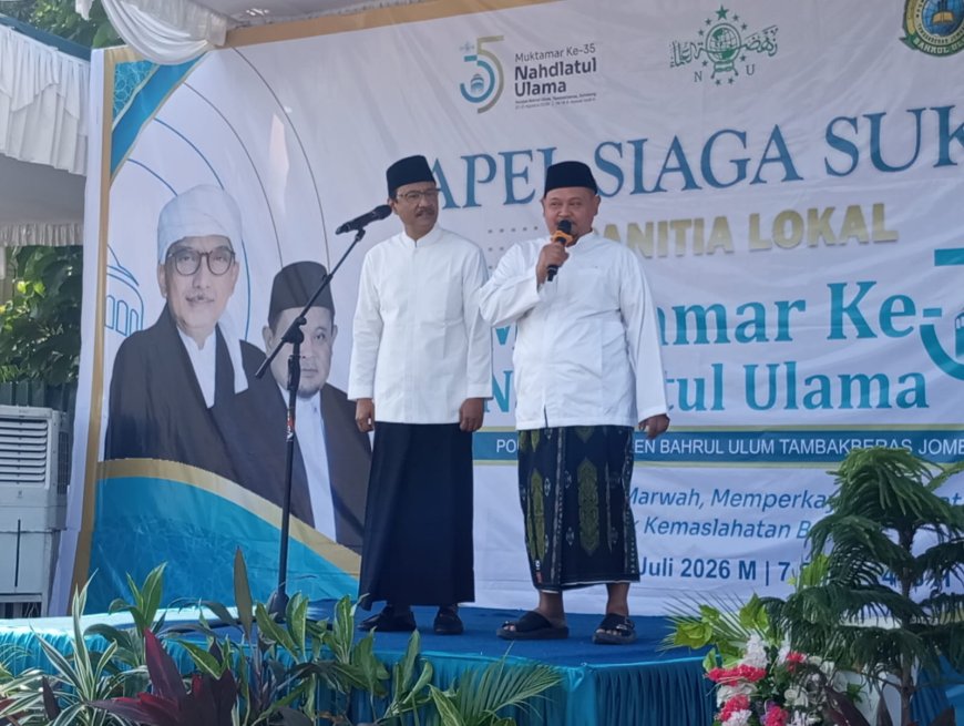 Optimis Muktamar ke-35 NU Sukses, Gus Ipul Pimpin Apel Siaga 2.000 Personel di Tambakberas